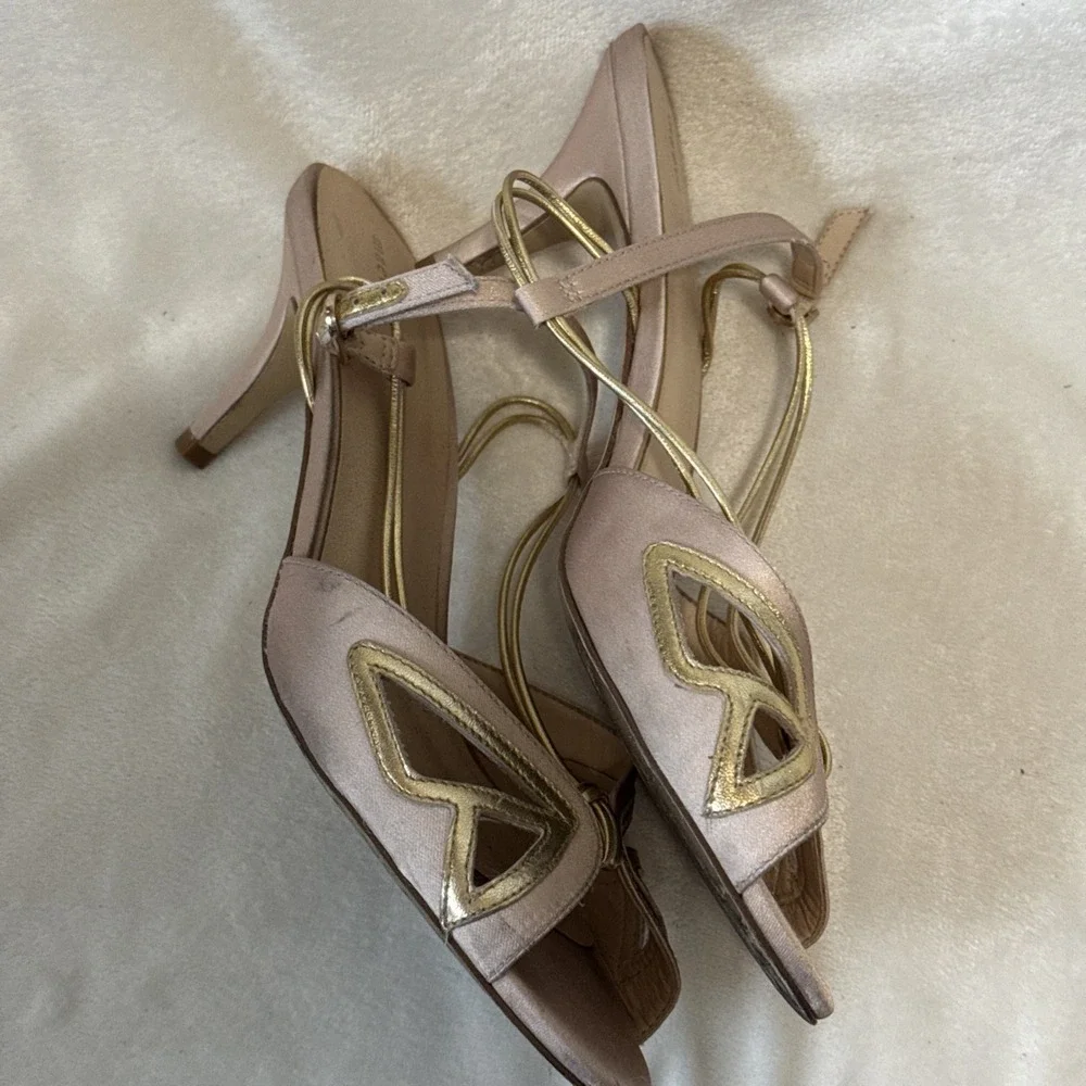 Maeve Butterfly Slingback Kitten Heels Metallic Butterfly Design Sz 9